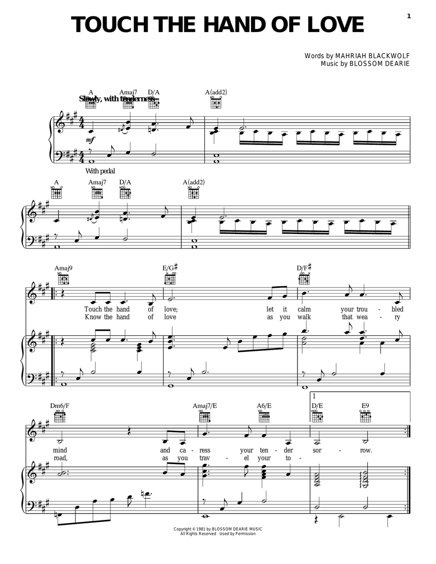Touch The Hand Of Love Acoustic Guitar scores gallery preview page 1