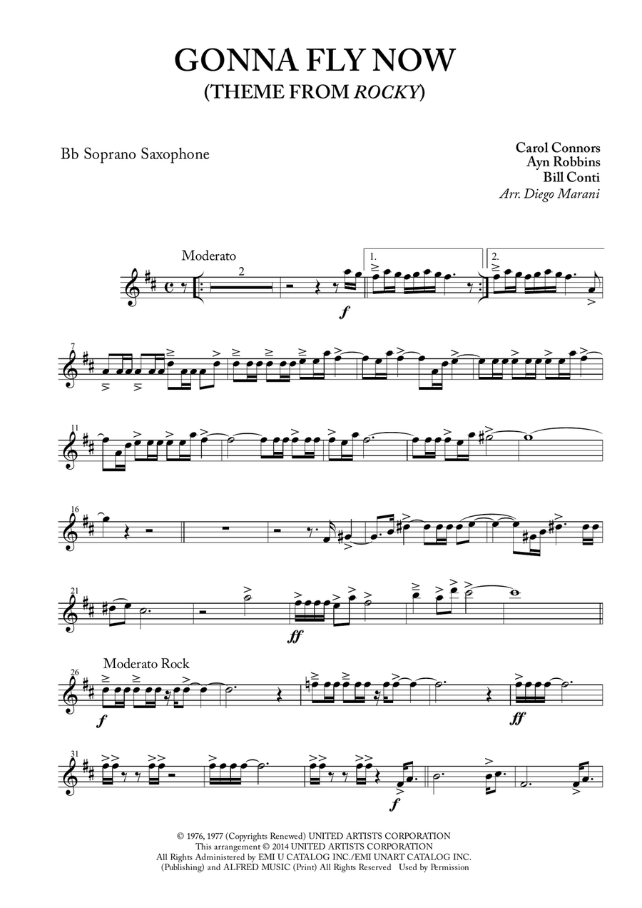Gonna Fly Now Woodwind Quartet scores gallery preview page 1