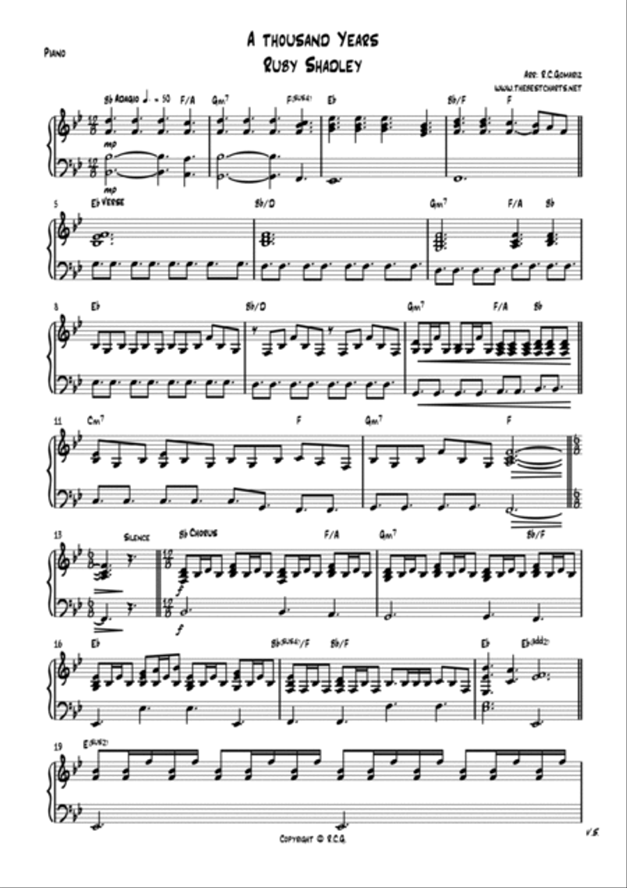 A Thousand Years Concert Band scores gallery preview page 6