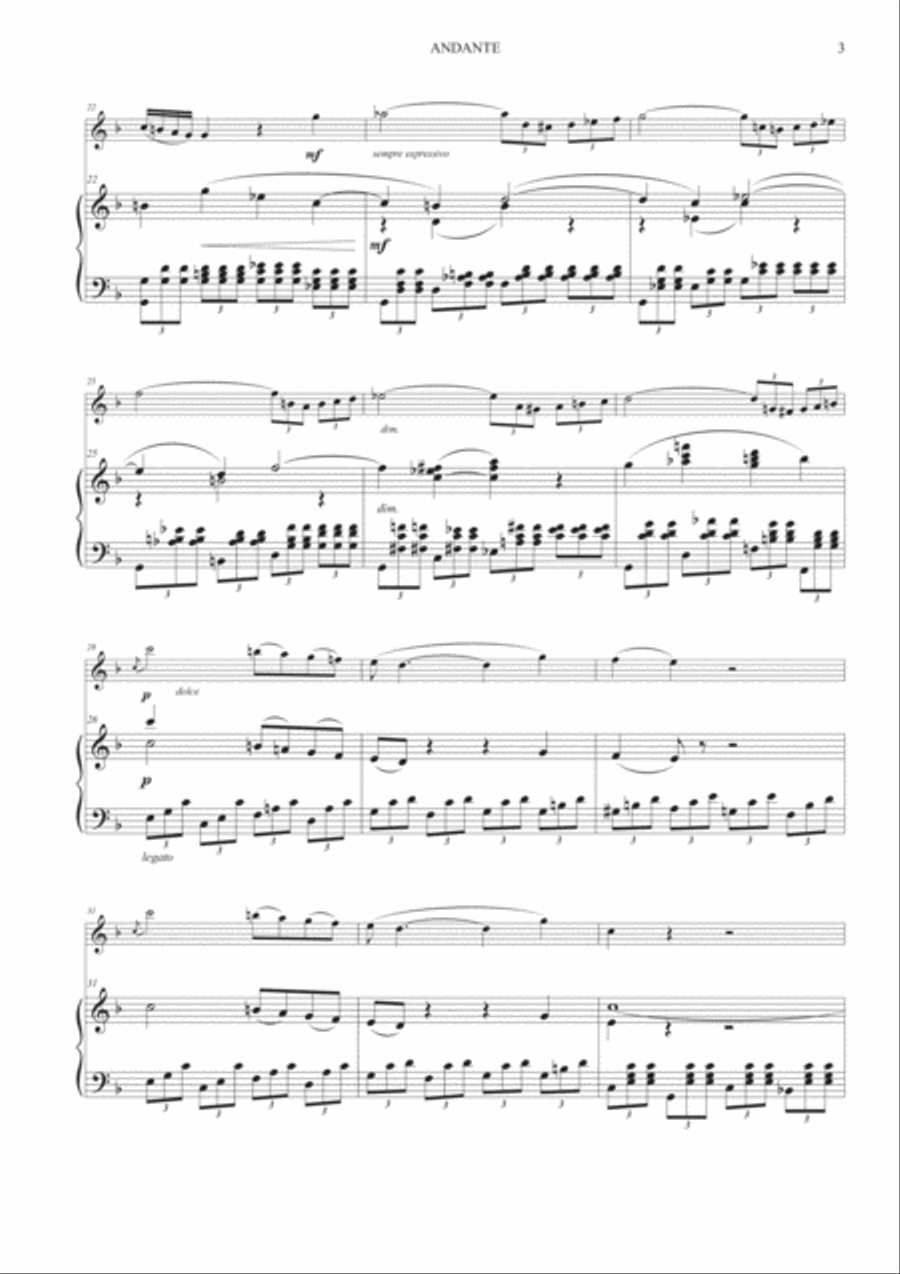Andante from Concerto No. 21 for Oboe and Piano image number null