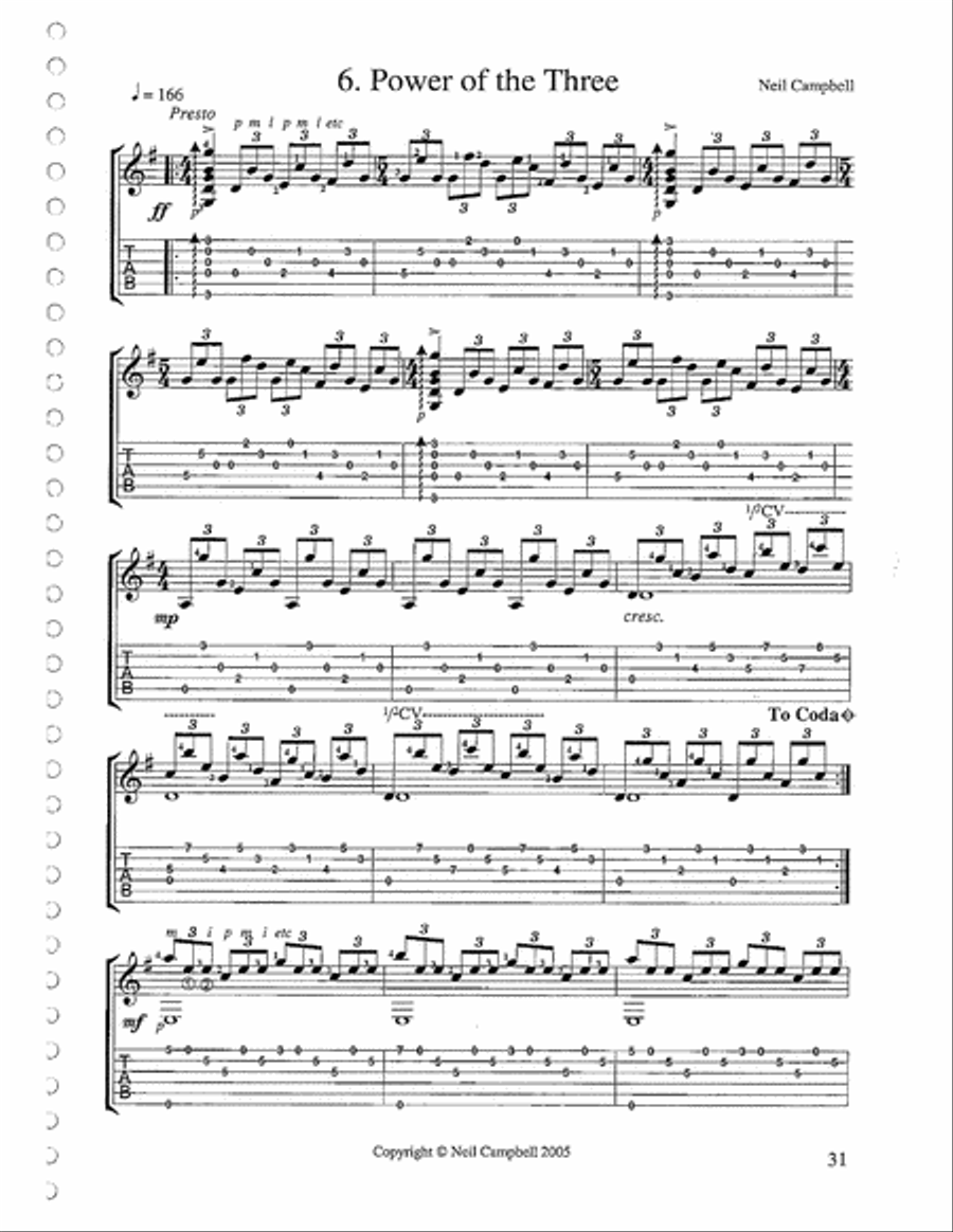 Power of the Three Classical Guitar scores gallery preview page 1