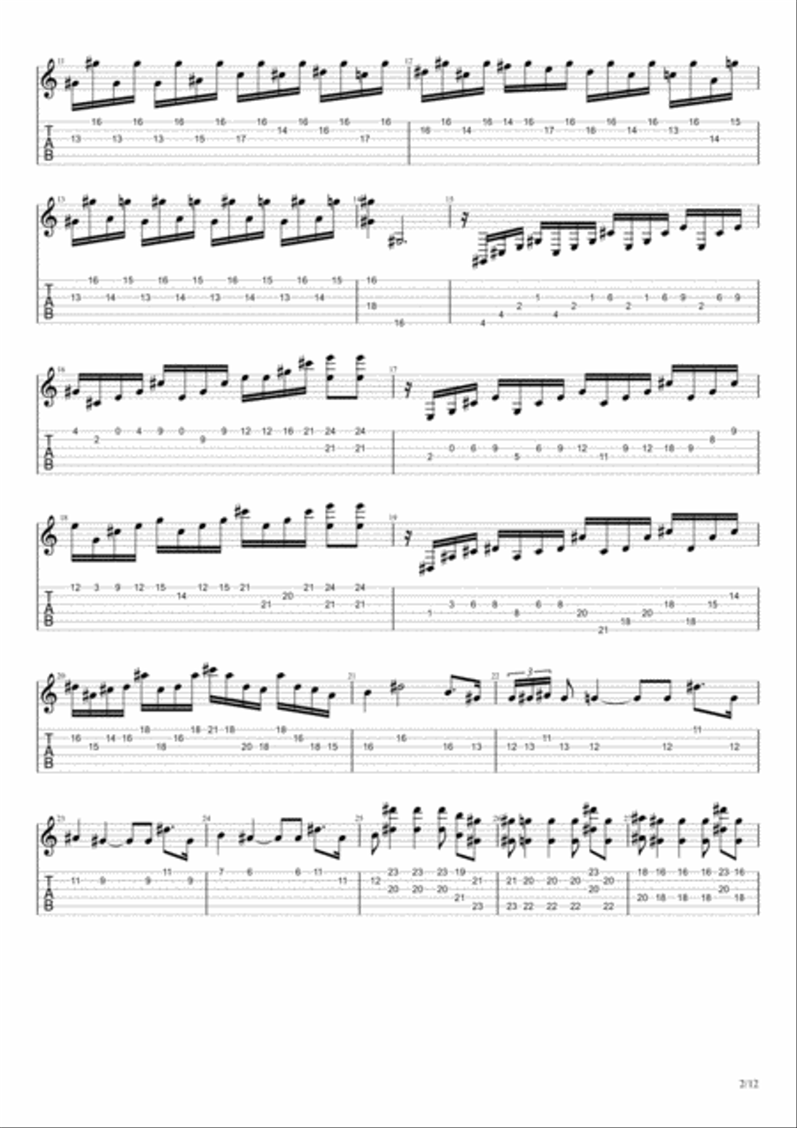 Moonlight Sonata - 3rd Movement guitar solo Classical Guitar scores gallery preview page 2