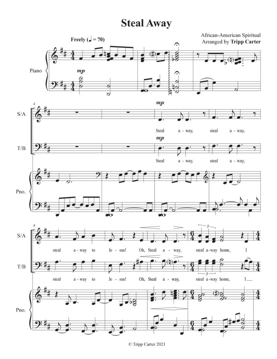 Steal Away 4-Part scores gallery preview page 1