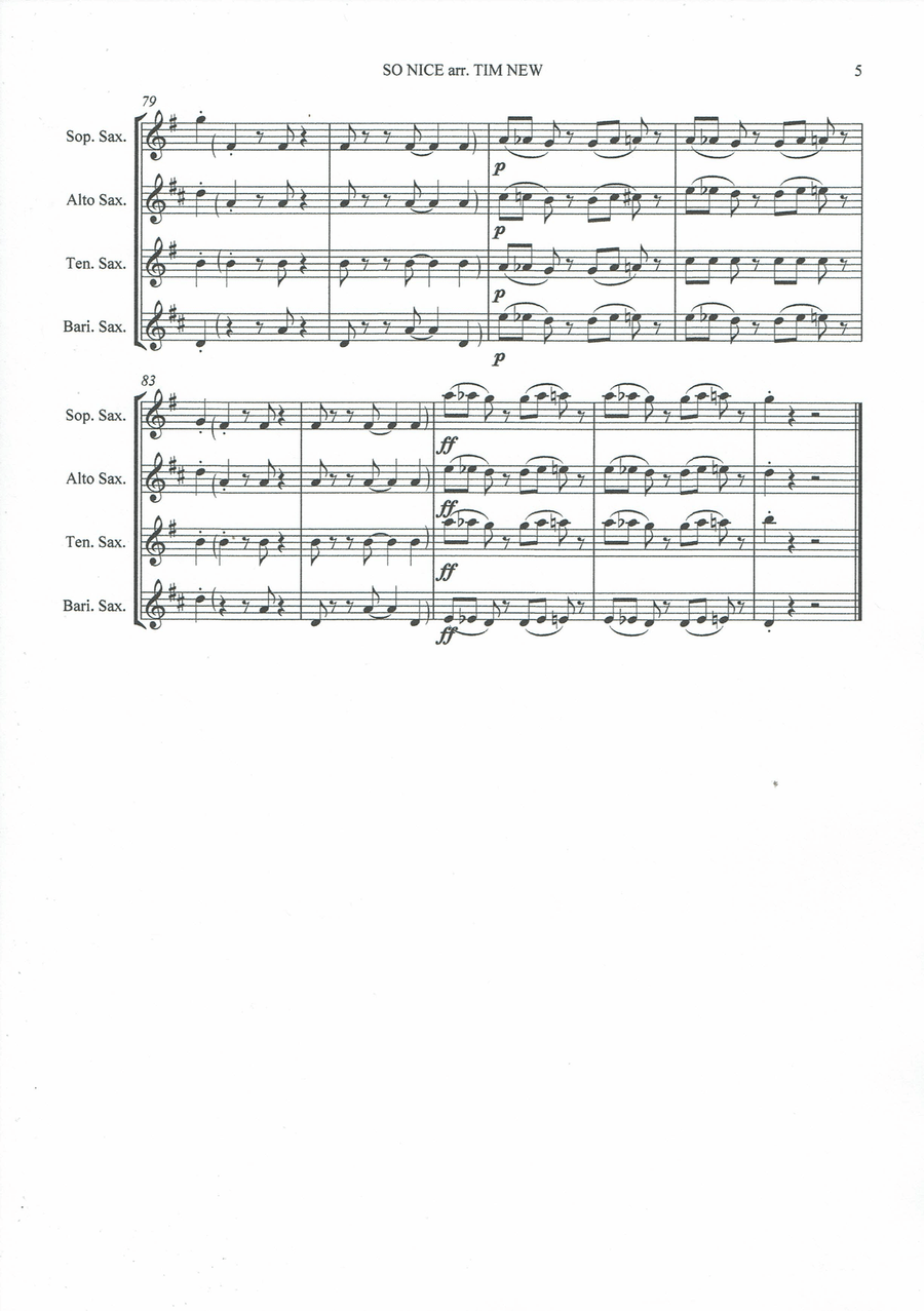 So Nice (summer Samba) Woodwind Quartet scores gallery preview page 5