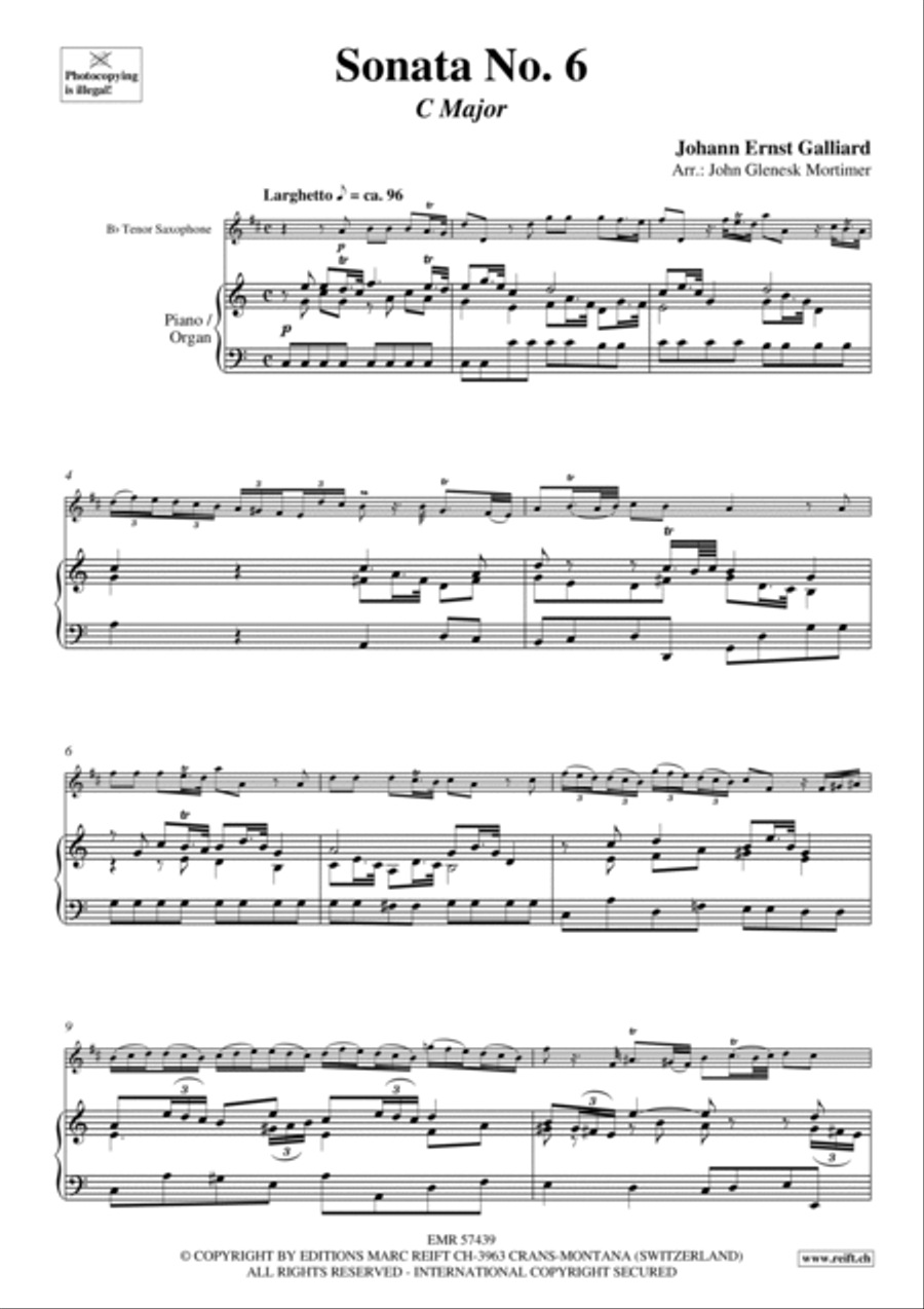 Sonata No. 6 Tenor Saxophone scores gallery preview page 4