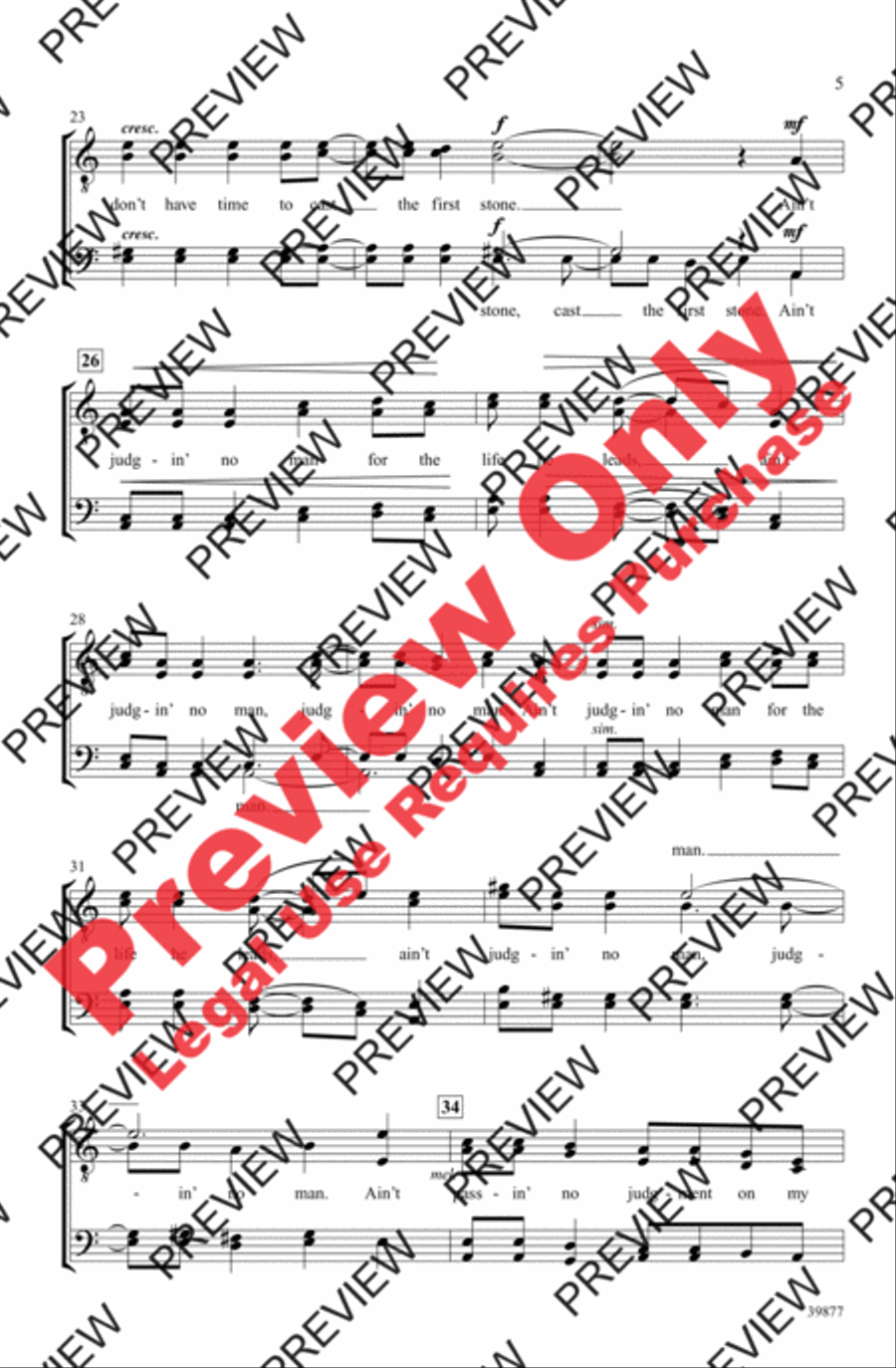 Ain't Judgin' No Man Men's Choir scores gallery preview page 4