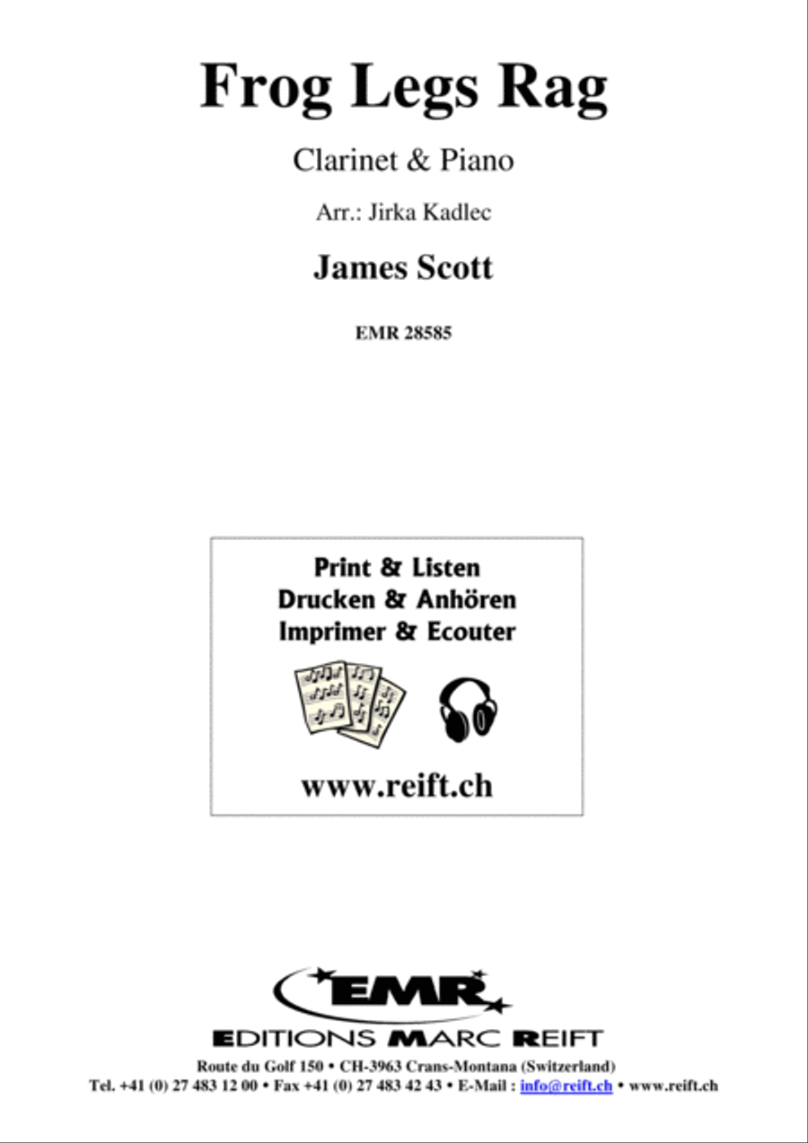 Frog Legs Rag Clarinet Solo scores gallery preview page 1