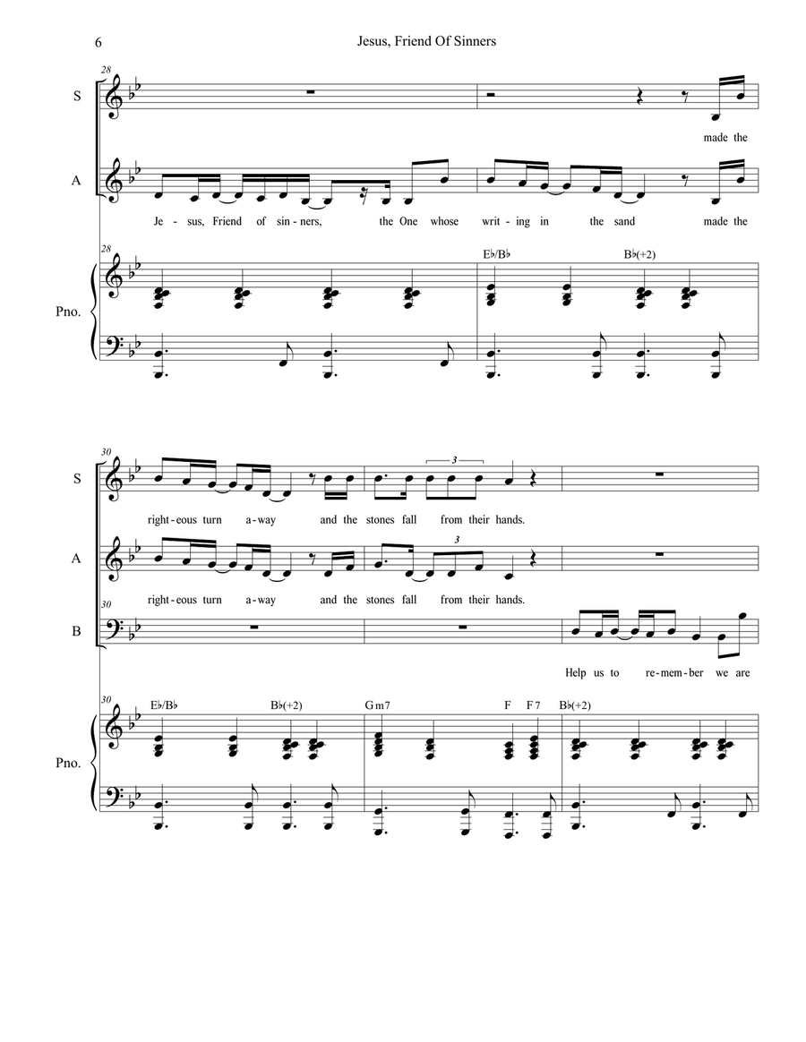 Jesus, Friend Of Sinners Piano, Vocal scores gallery preview page 6