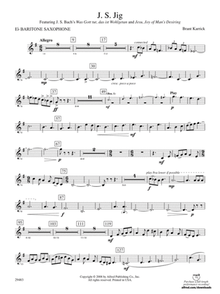 Book cover for J.S. Jig: E-flat Baritone Saxophone