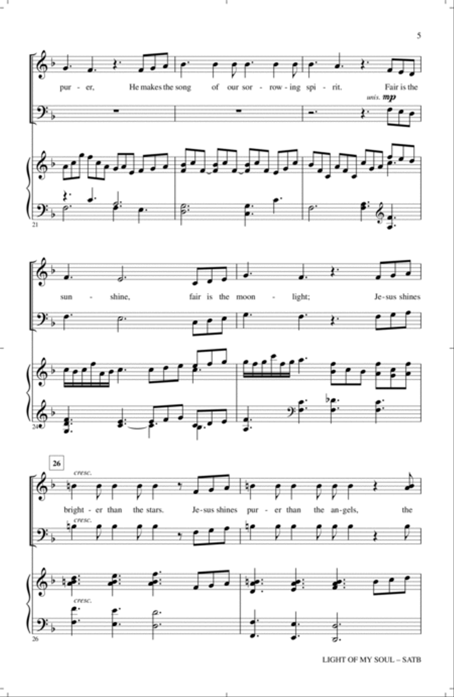 Light Of My Soul 4-Part scores gallery preview page 4