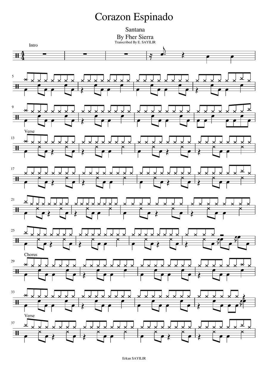 Corazon Espinado Drum Set scores gallery preview page 1
