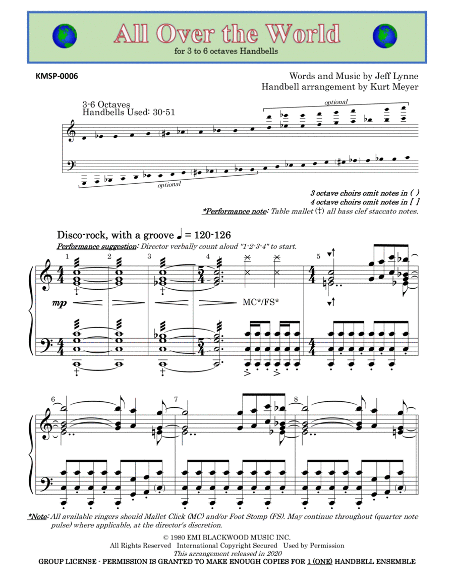 All Over The World by Electric Light Orchestra Handbell Choir - Digital Sheet Music