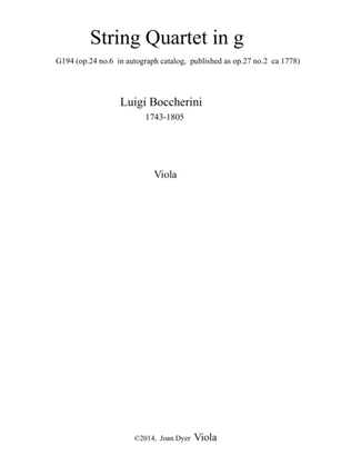 String Quartet in g minor, G.194, viola