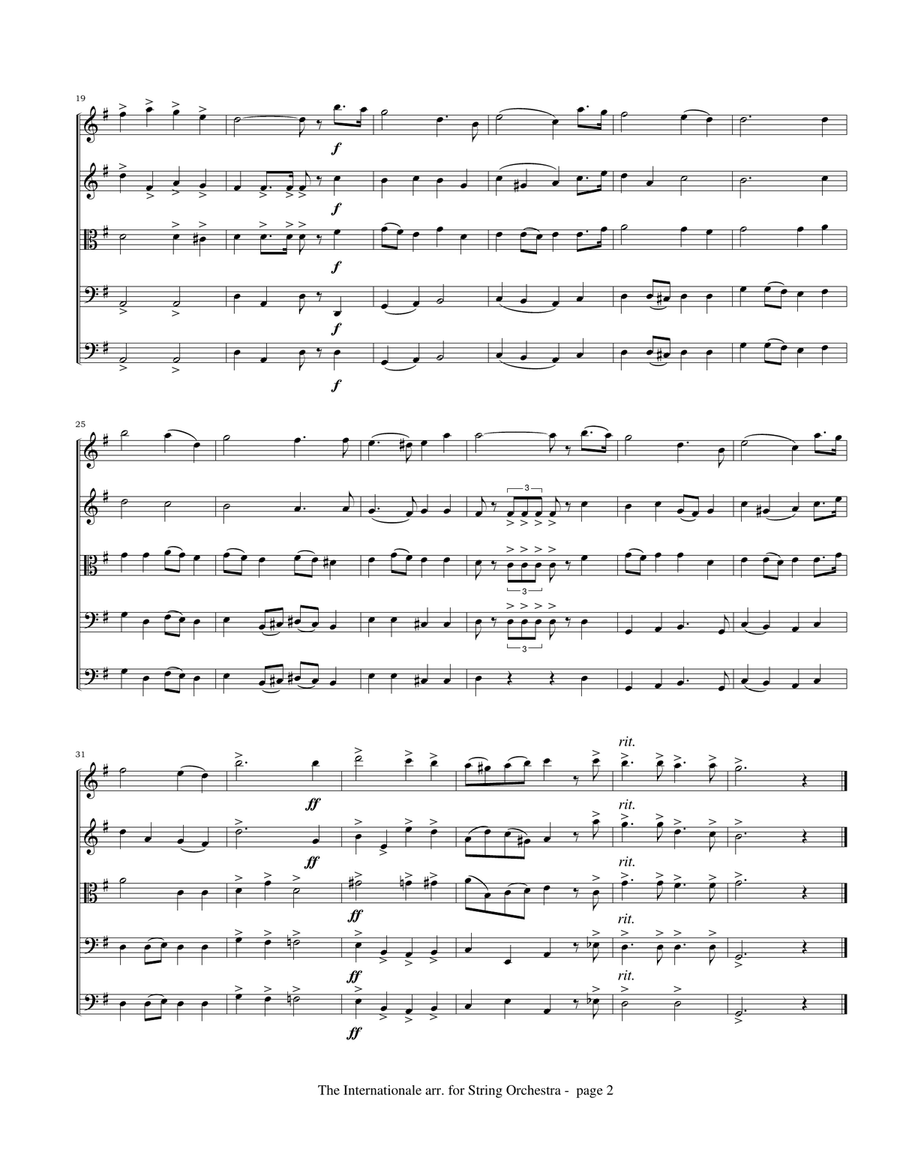 The Internationale (for string orchestra) String Orchestra scores gallery preview page 3
