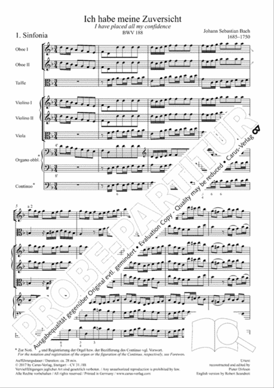 I have placed all my confidence (Ich habe meine Zuversicht) 4-Part scores gallery preview page 8