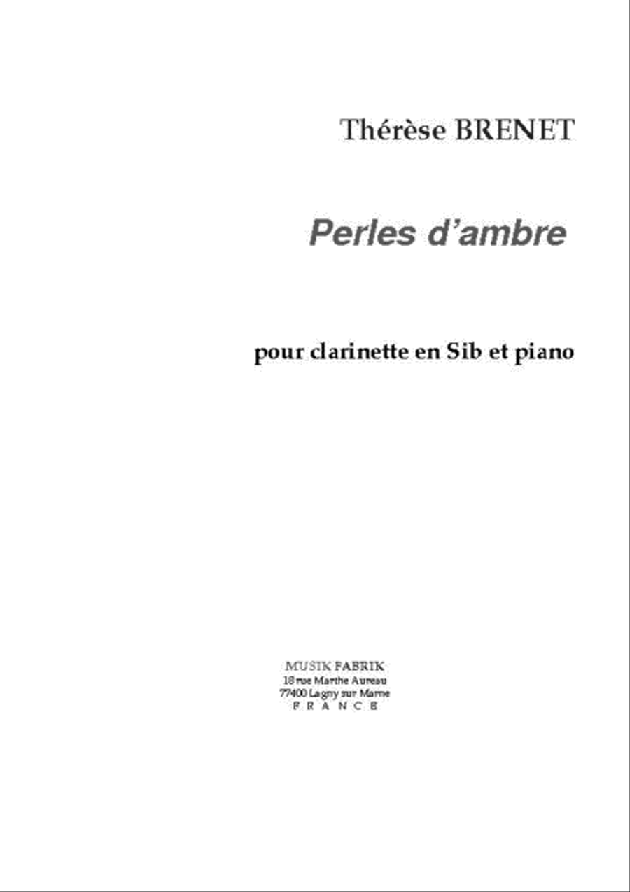 Perles d'ambre Perles d'ambre Clarinet Solo scores gallery preview page 1