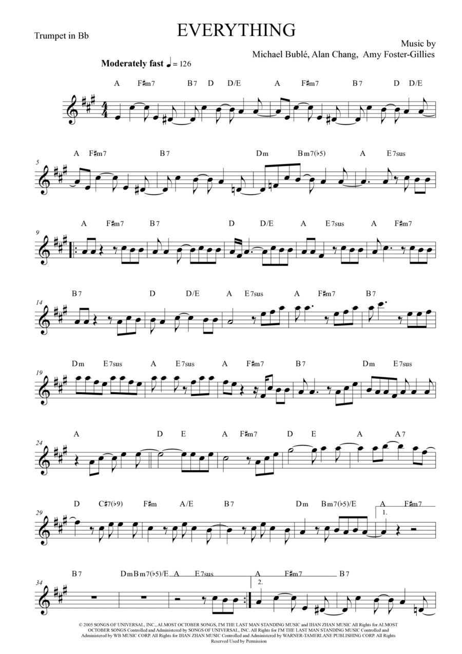 Everything Trumpet Solo scores gallery preview page 1