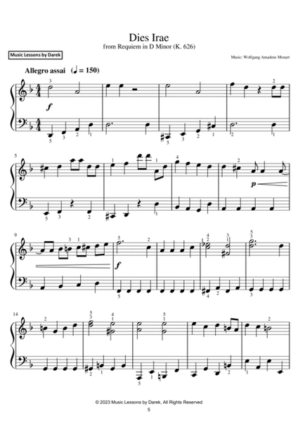 BEST OF MOZART (15 TUNES) - Sheet Music Collection [EASY PIANO] image number null