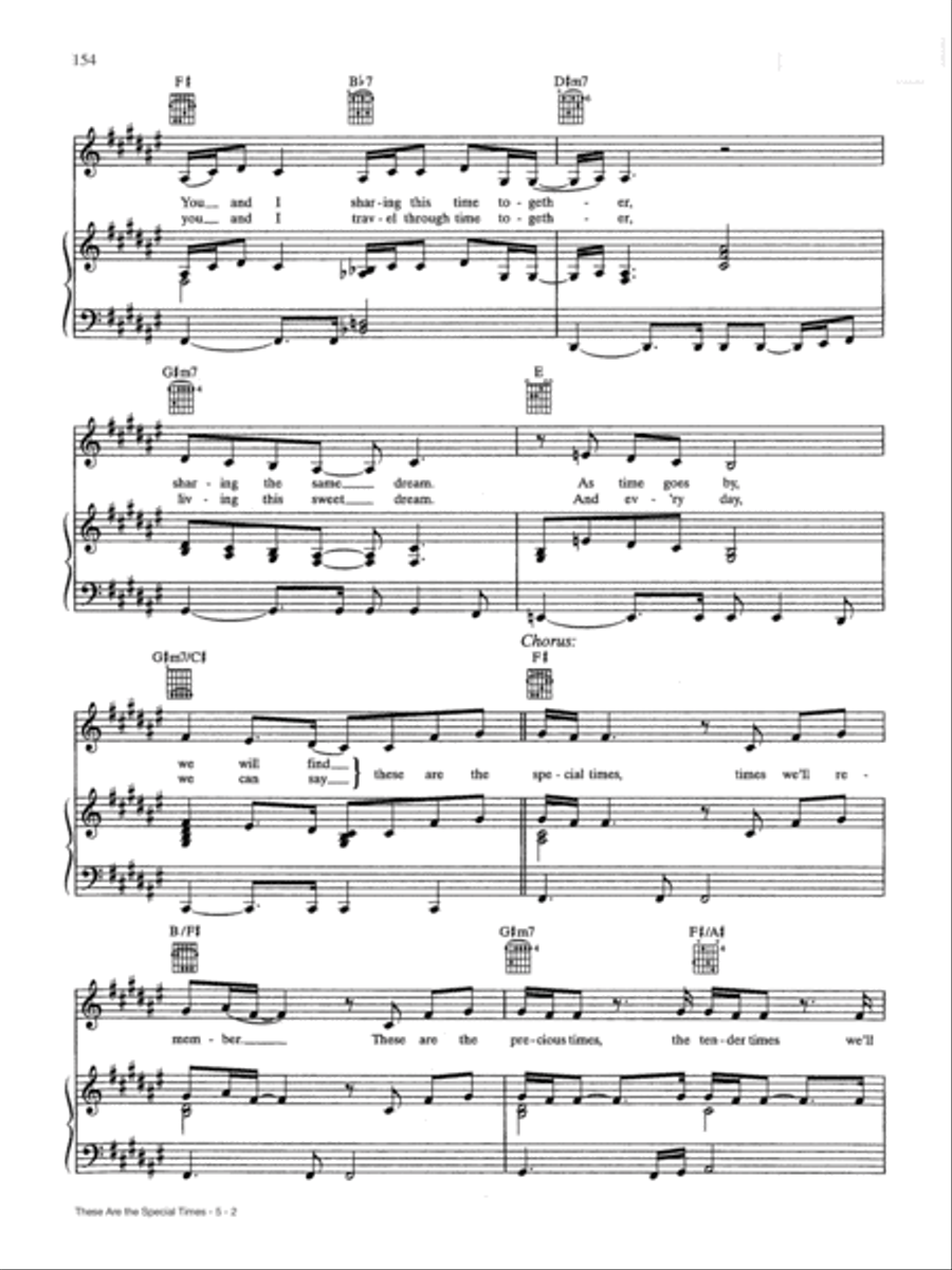 These Are The Special Times Piano, Vocal, Guitar scores gallery preview page 2