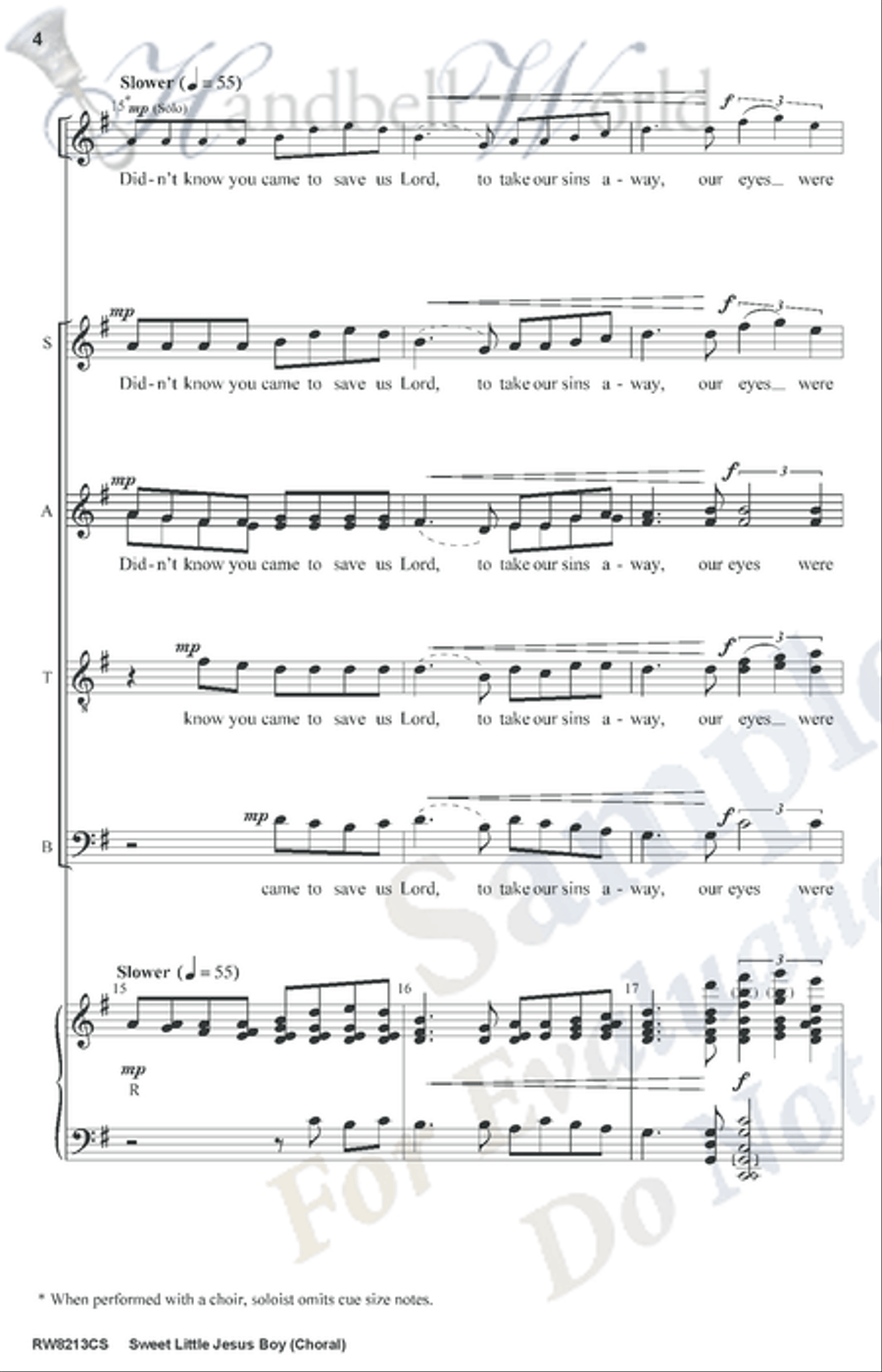 Sweet Little Jesus Boy Sweet Little Jesus Boy 5-Octaves scores gallery preview page 3