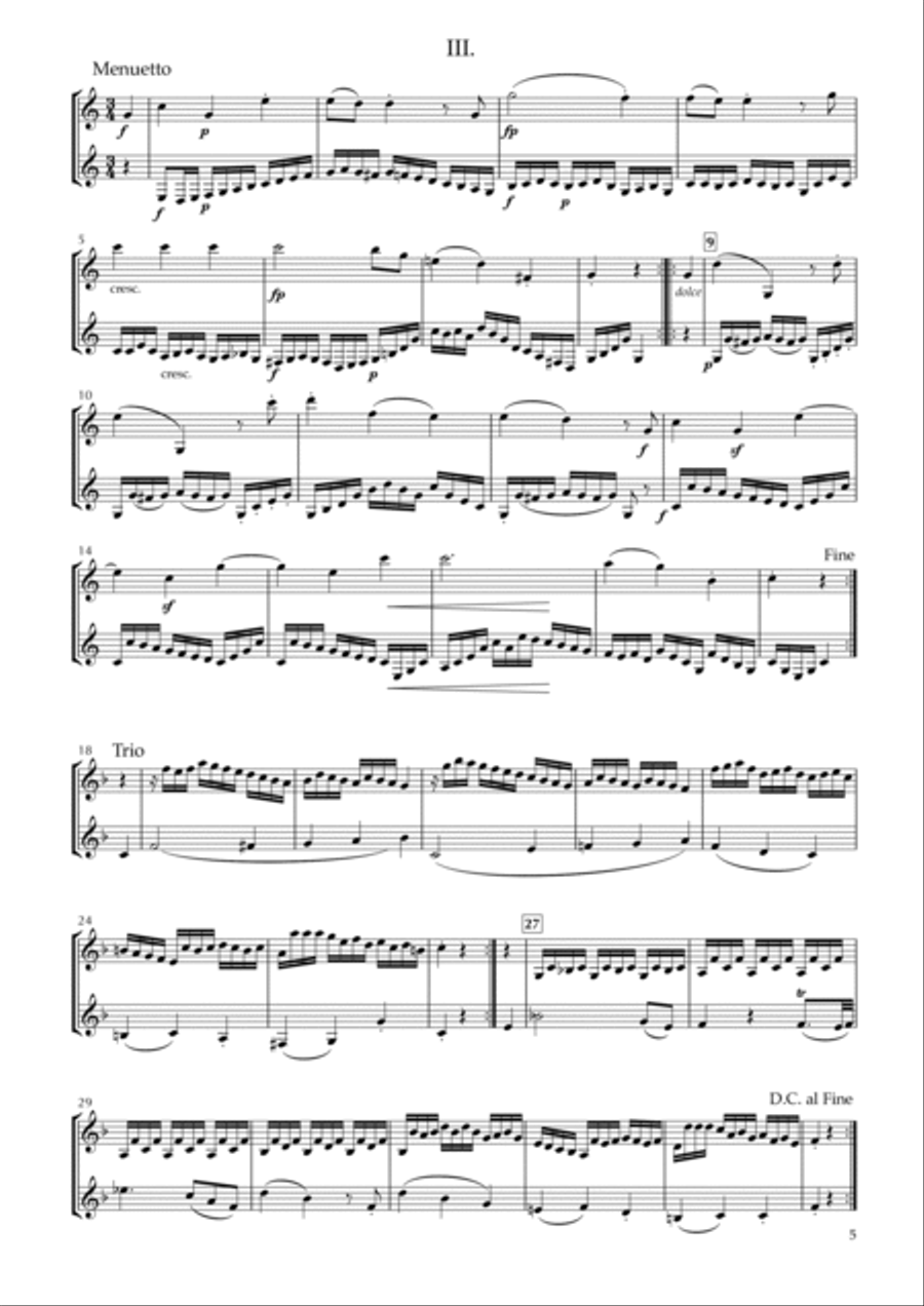 Duo in C major for Clarinets, Op.19-4 Clarinet Duet scores gallery preview page 5