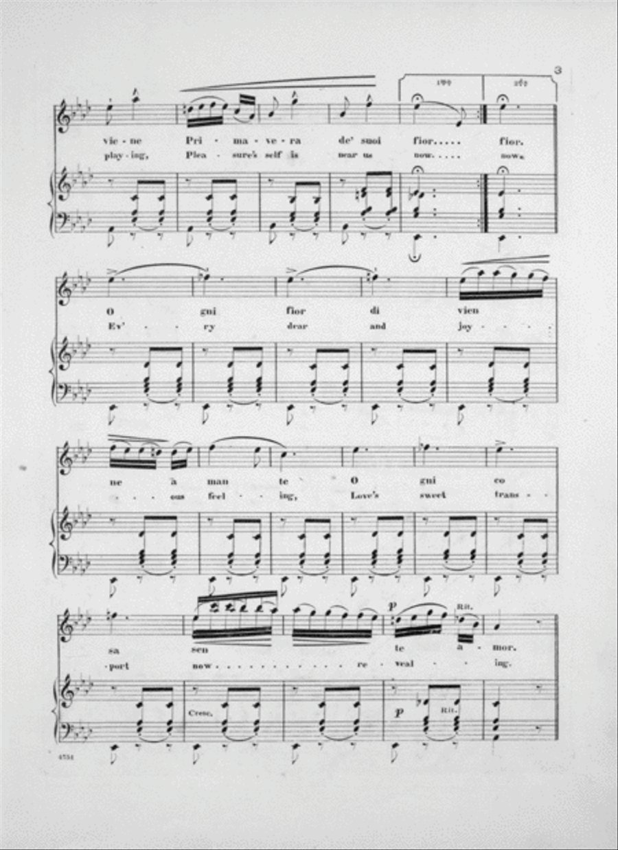 La Primavera (The Spring time). Aria. Tempo Di Valse Voice Solo scores gallery preview page 3