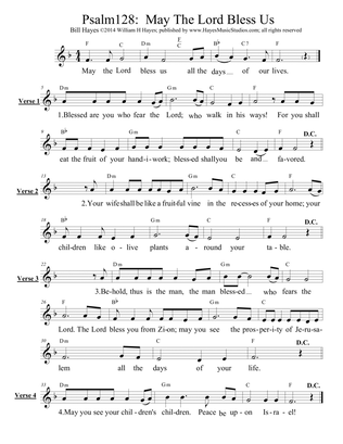 Psalm 128: May The Lord Bless Us (leadsheet)