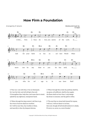 How Firm a Foundation (Key of D-Flat Major)
