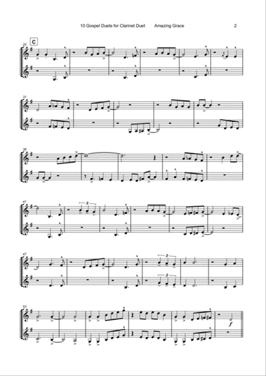 10 Gospel Duets for Clarinet Clarinet Duet scores gallery preview page 4