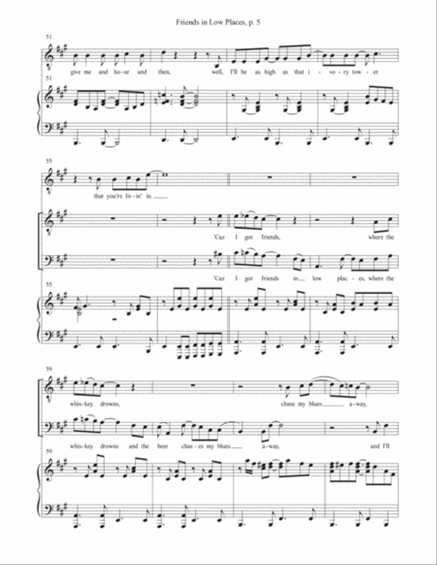 Friends In Low Places TTBB scores gallery preview page 5
