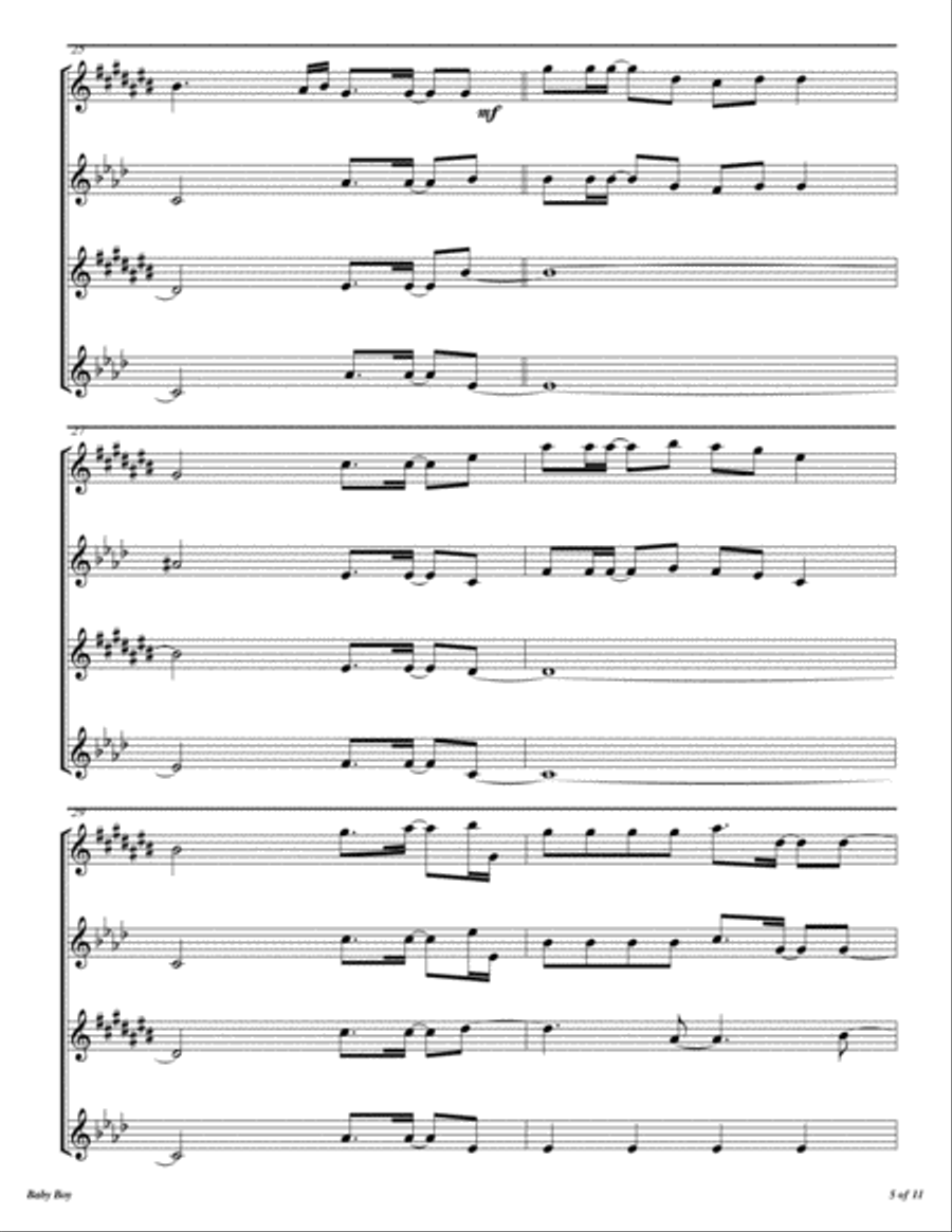 Baby Boy Woodwind Quartet scores gallery preview page 6