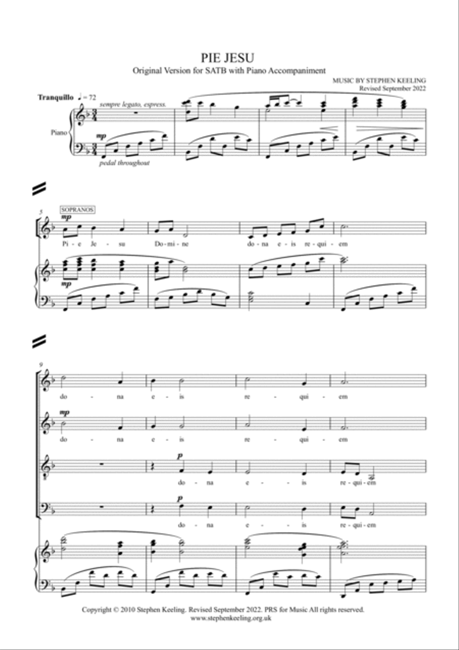Pie Jesu Pie Jesu 4-Part scores gallery preview page 3