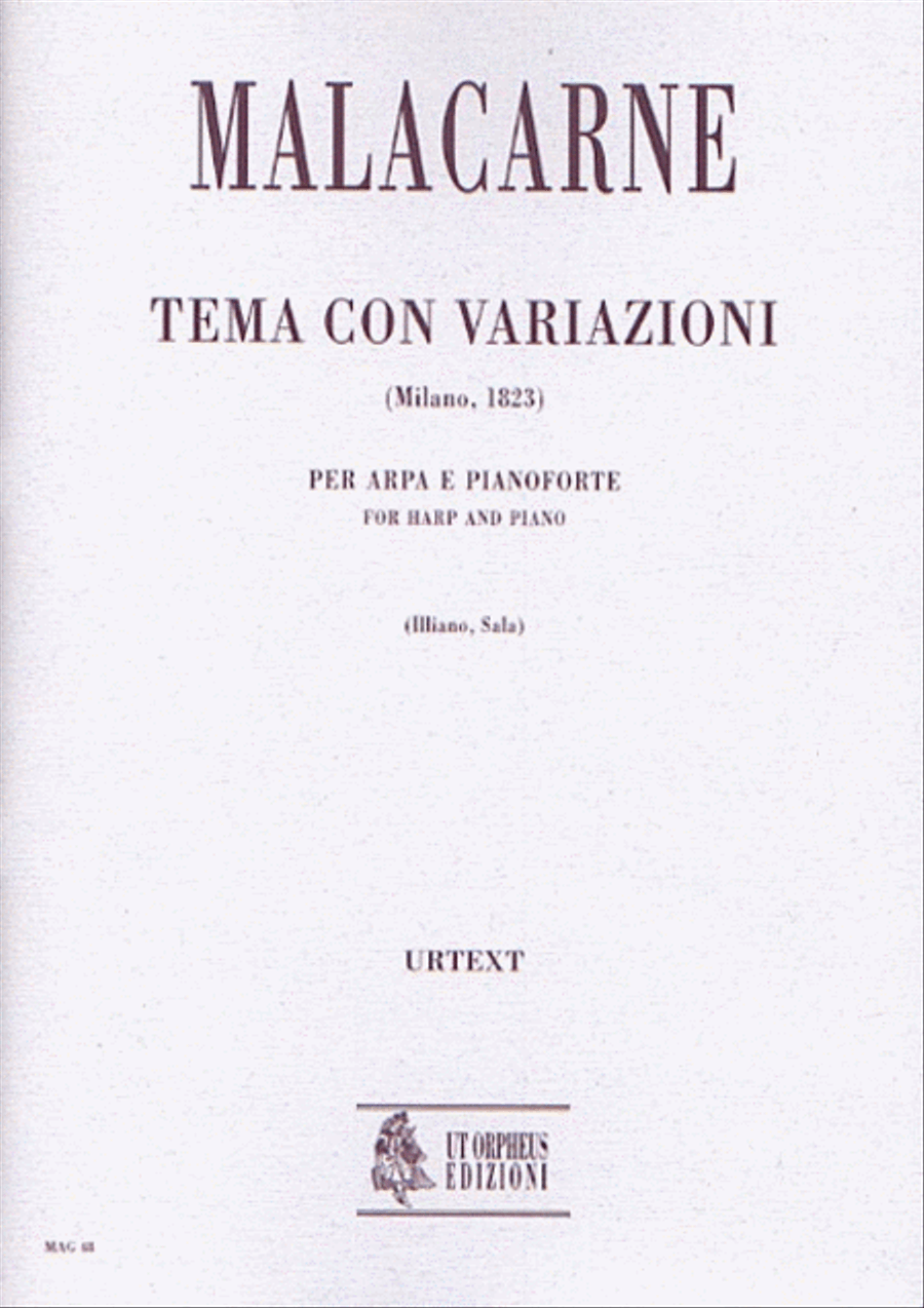 Theme and Variations (Milano 1823) for Harp and Piano Harp scores gallery preview page 1