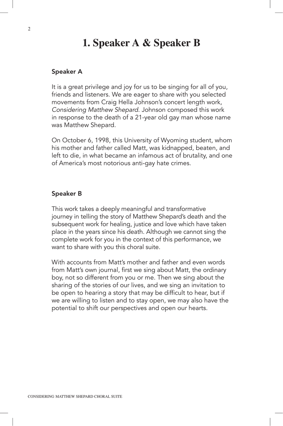 Considering Matthew Shepard: A Choral Suite 4-Part scores gallery preview page 3