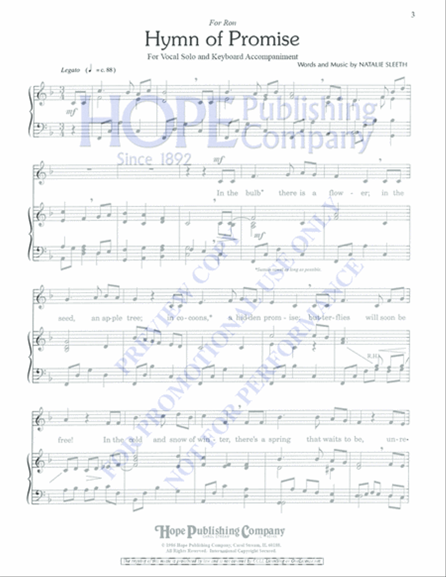 Hymn of Promise Hymn of Promise Medium Voice scores gallery preview page 3