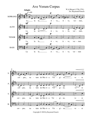 Ave Verum Corpus SATB Choir - A Capella (Mixed Choir)