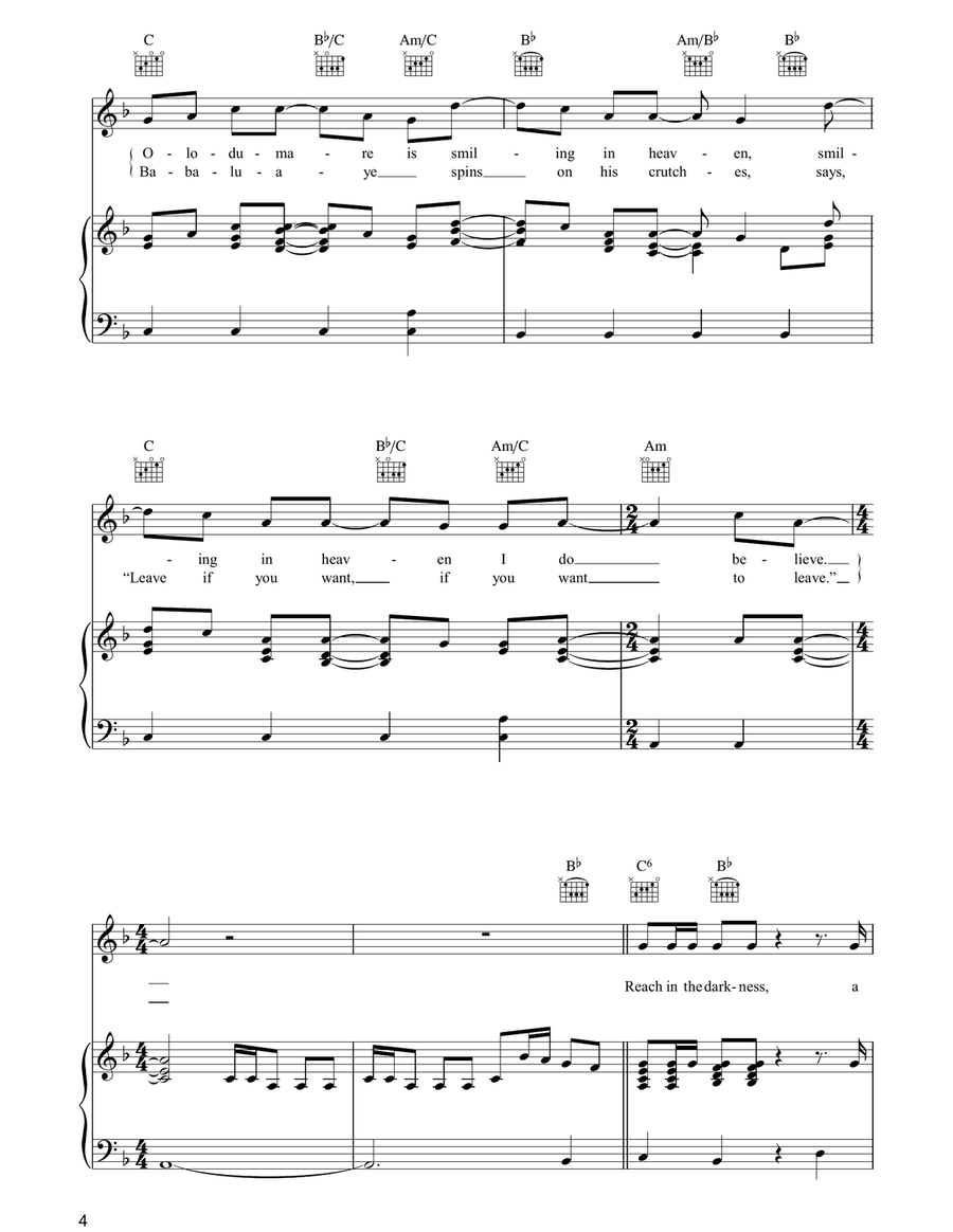 The Rhythm Of The Saints Piano, Vocal, Guitar scores gallery preview page 4