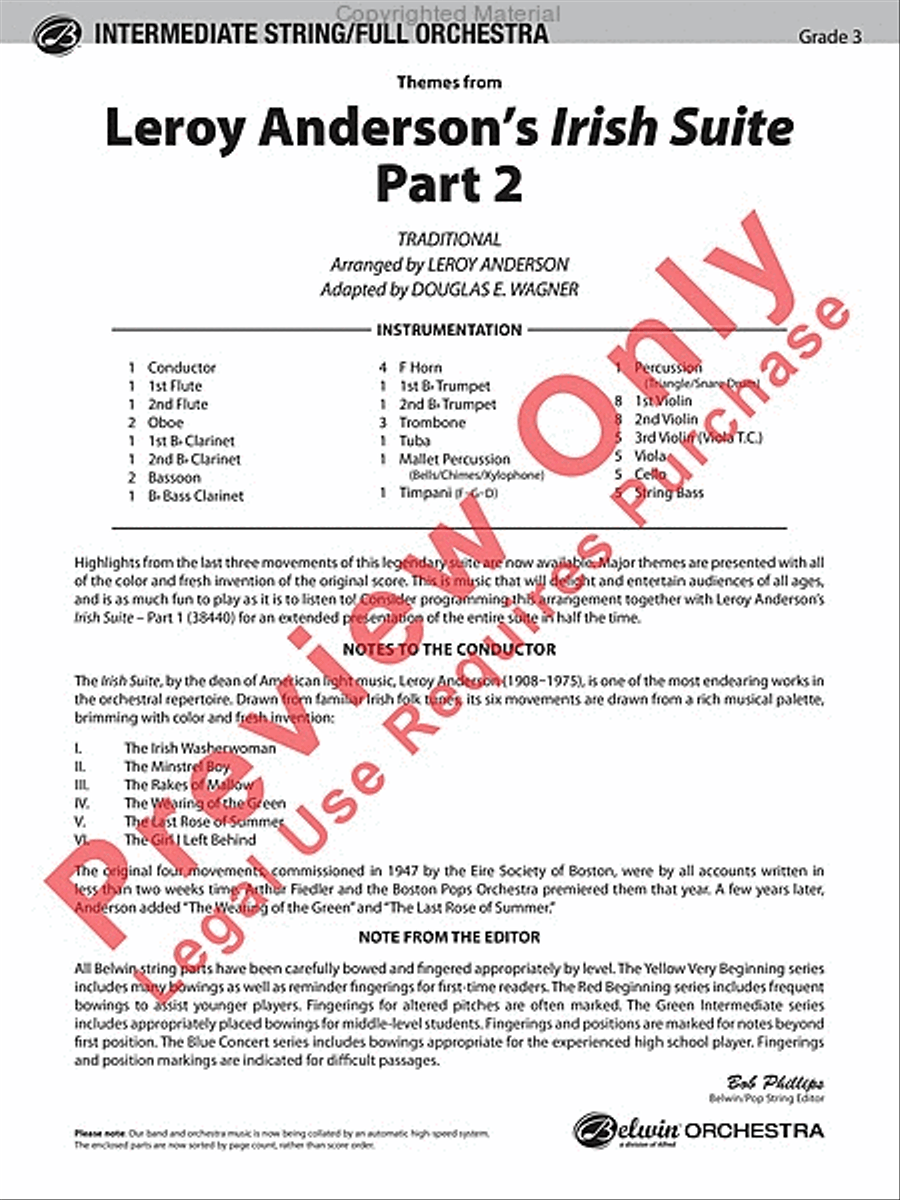 Leroy Anderson's Irish Suite, Part 2 (Themes from) Full Orchestra scores gallery preview page 2