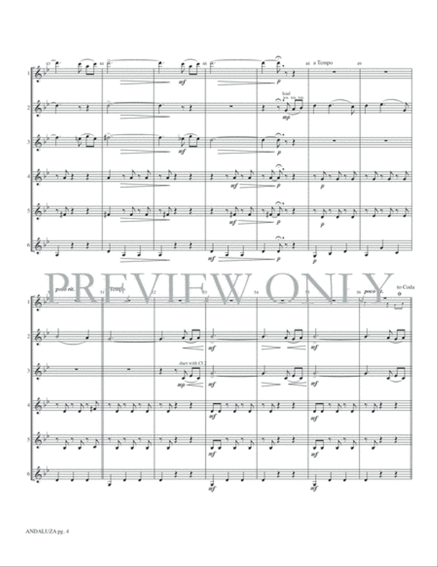 Andaluza -- Spanish Dance No. 5 Small Ensemble scores gallery preview page 6