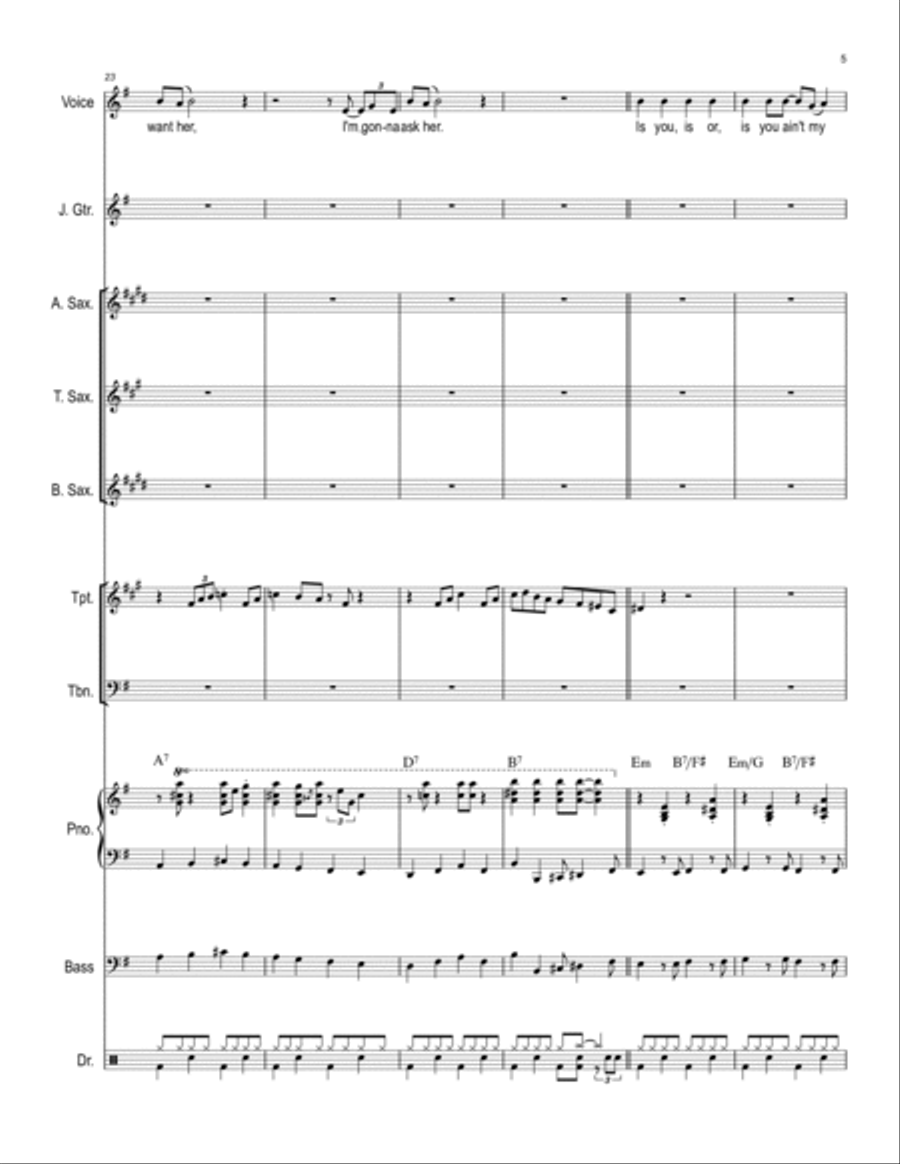 Is You Is Or Is You Ain't My Baby Jazz Ensemble scores gallery preview page 5