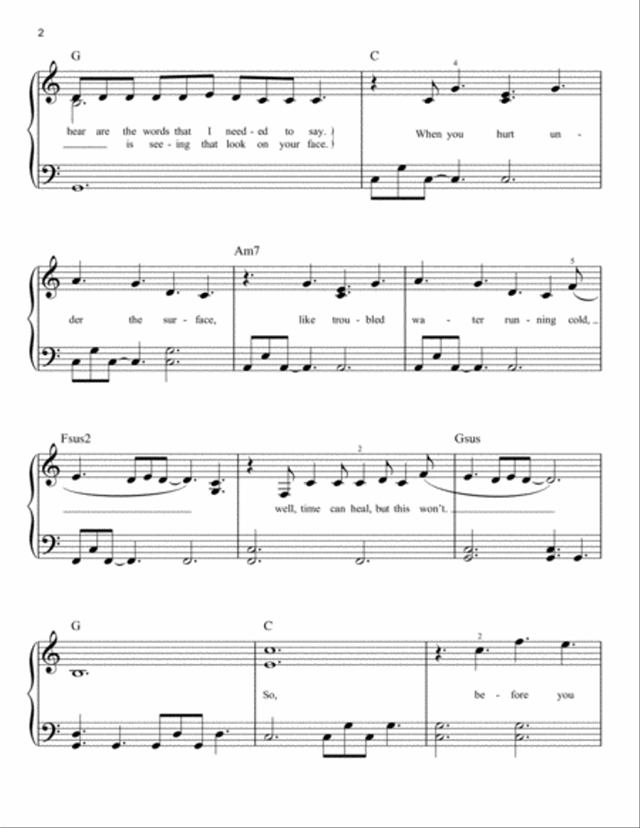 Before You Go Easy Piano scores gallery preview page 2