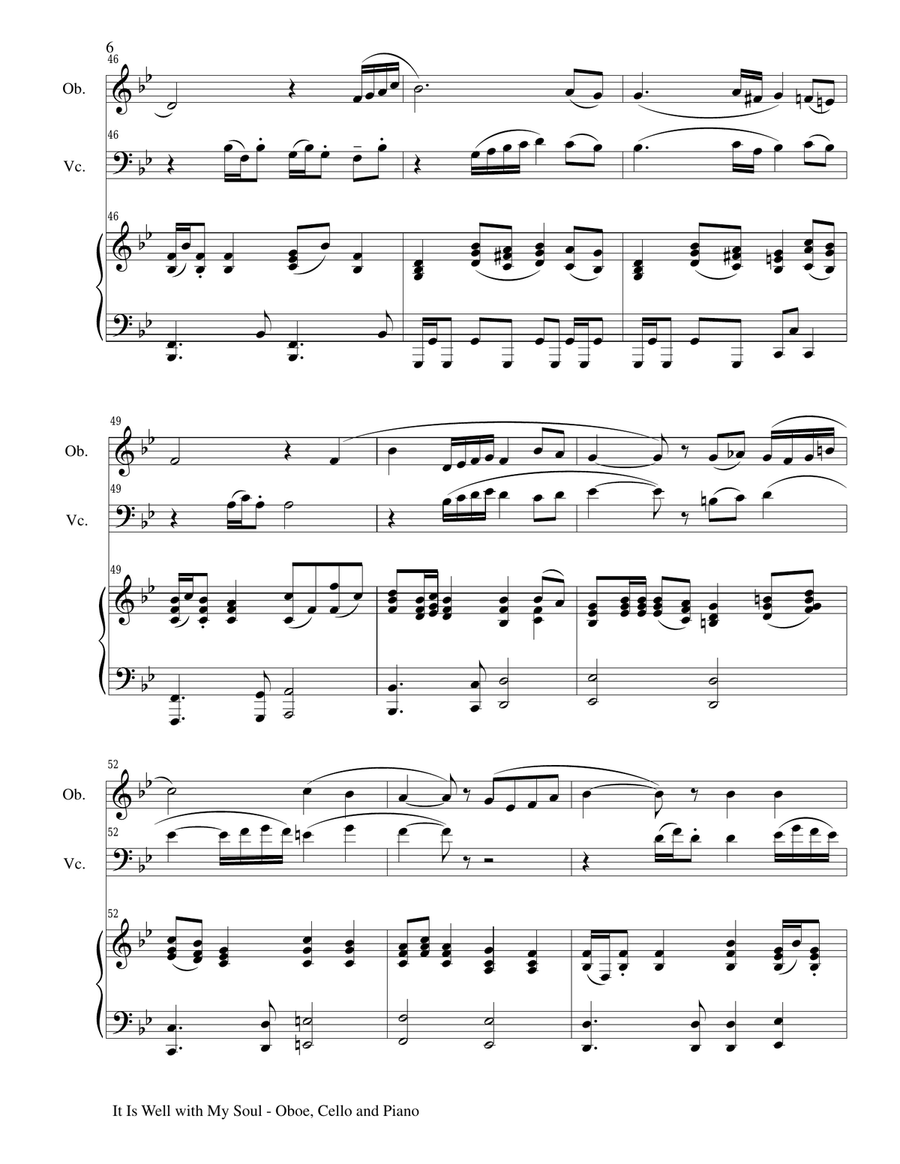 IT IS WELL WITH MY SOUL (Trio - Flute, Cello, Piano with Score and Parts) Flute scores gallery preview page 6