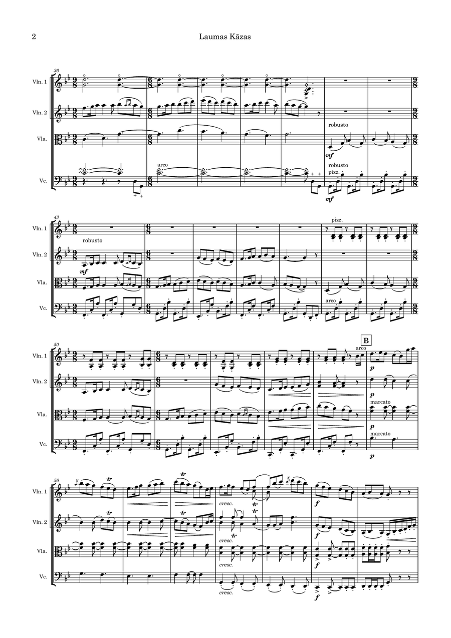 Laumas Kāzas String Quartet scores gallery preview page 2