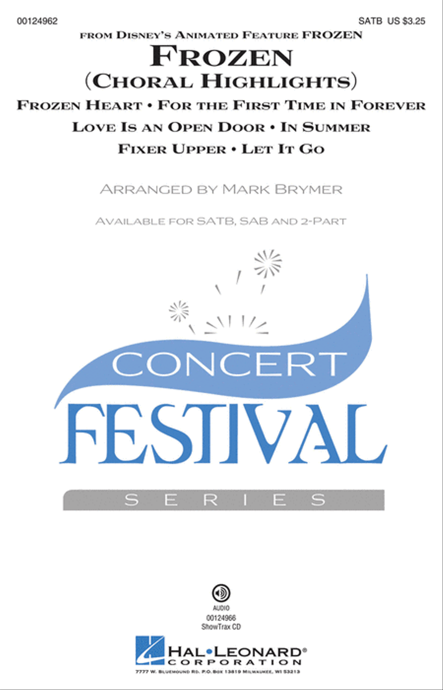 Frozen (Choral Highlights) 4-Part scores gallery preview page 1