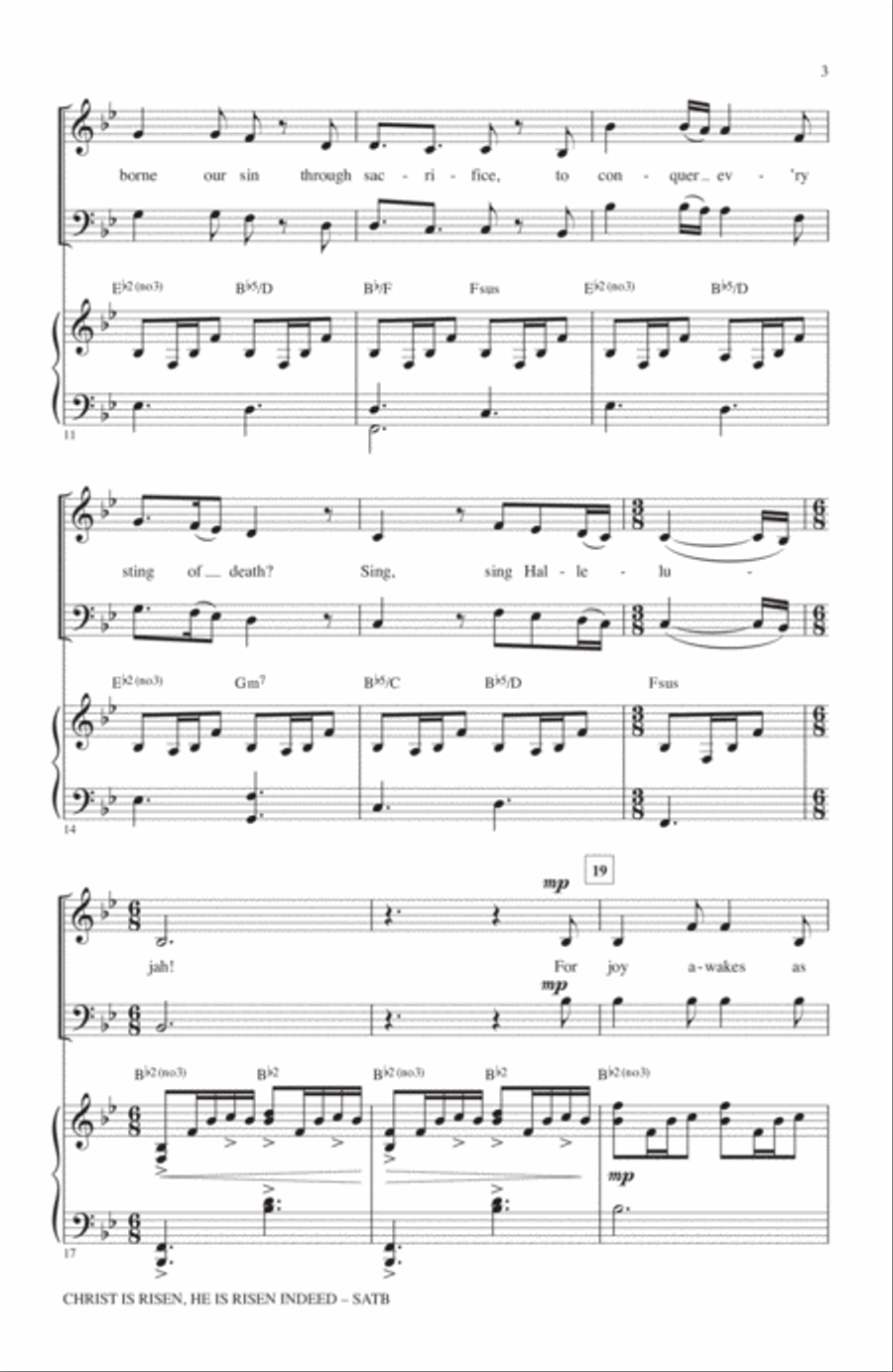 Christ Is Risen, He Is Risen Indeed (arr. James Koerts) 4-Part scores gallery preview page 2