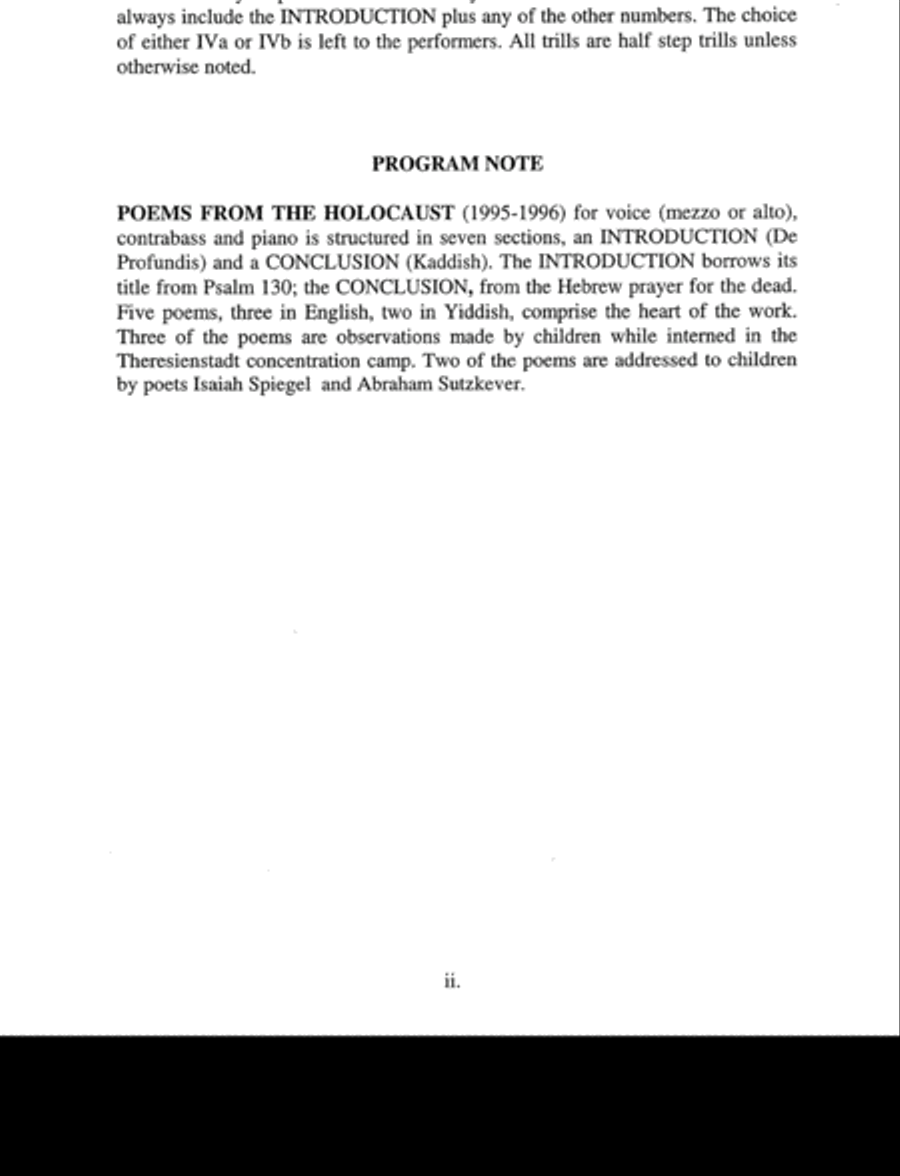 [Blank] Poems from the Holocaust Small Ensemble scores gallery preview page 4