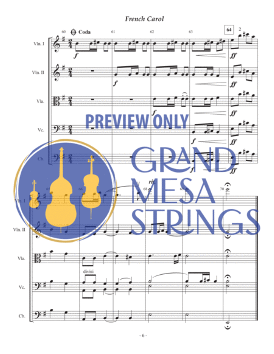 French Carol String Orchestra scores gallery preview page 7