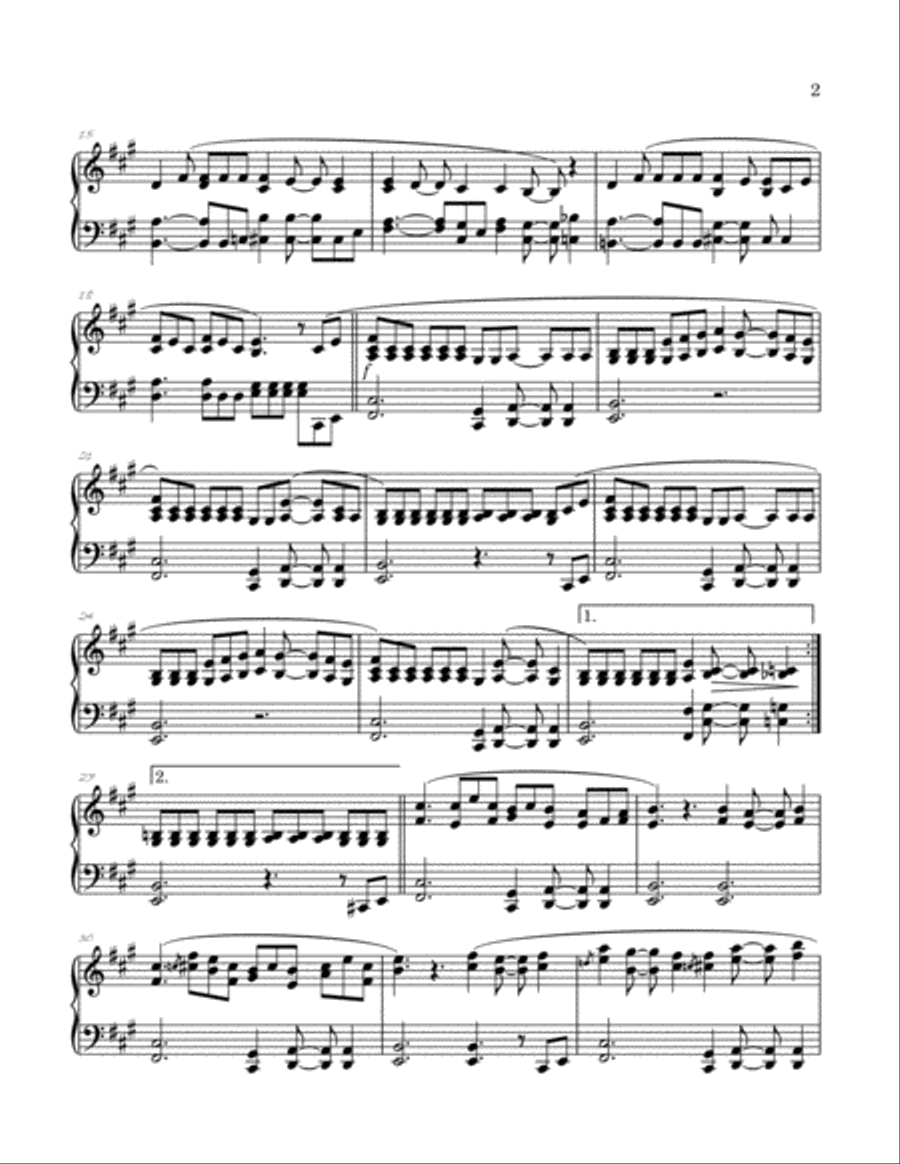 Hold The Line Hold The Line Piano Solo scores gallery preview page 3