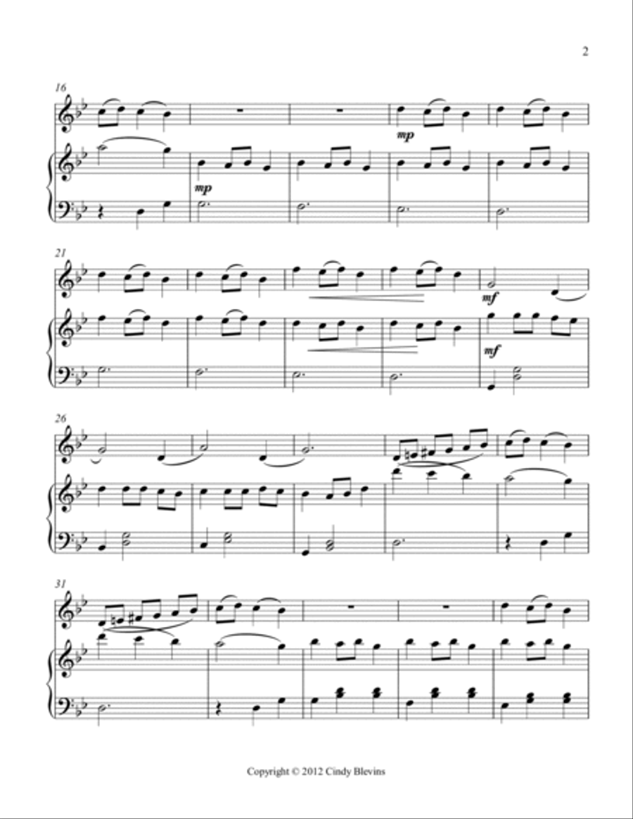 Carol of the Bells, for Harp and Violin String Duet scores gallery preview page 3