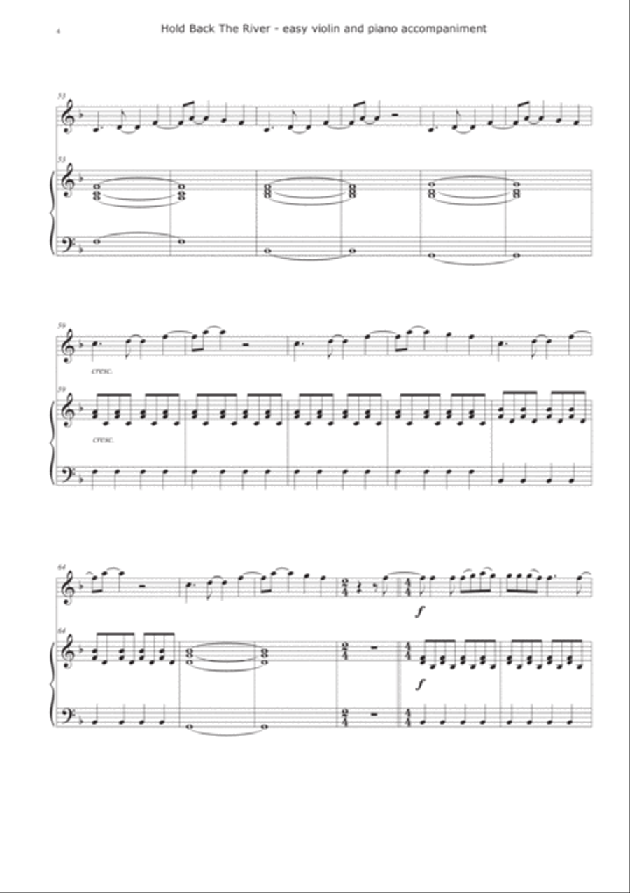 Hold Back The River Violin Solo scores gallery preview page 4